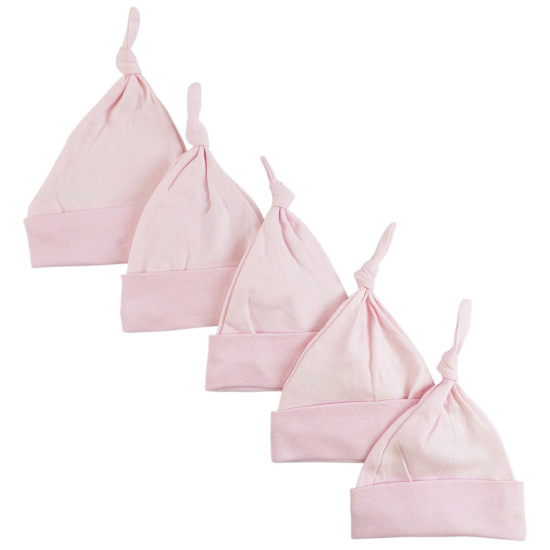 Pink Knotted Baby Cap (pack Of 5)idx BLT1100-PINK-5